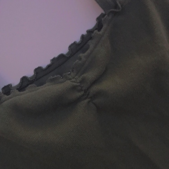 green off the shoulder t-shirt - Picture 2 of 3